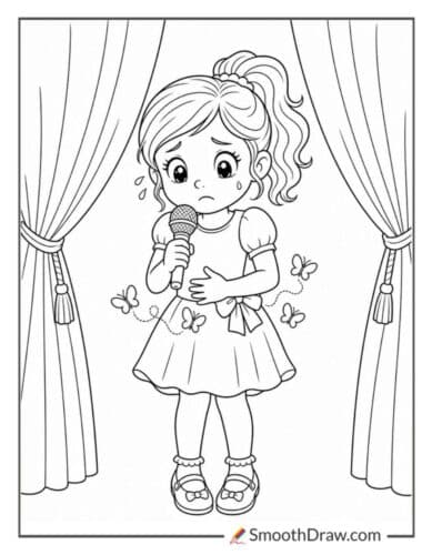 Nervous Child Before Performance