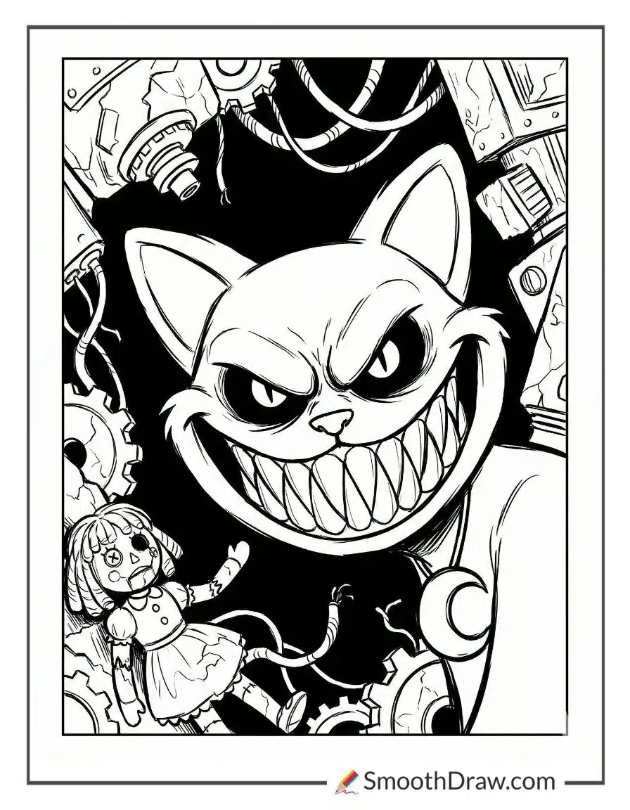 Nightmare Catnap Coloring Pages