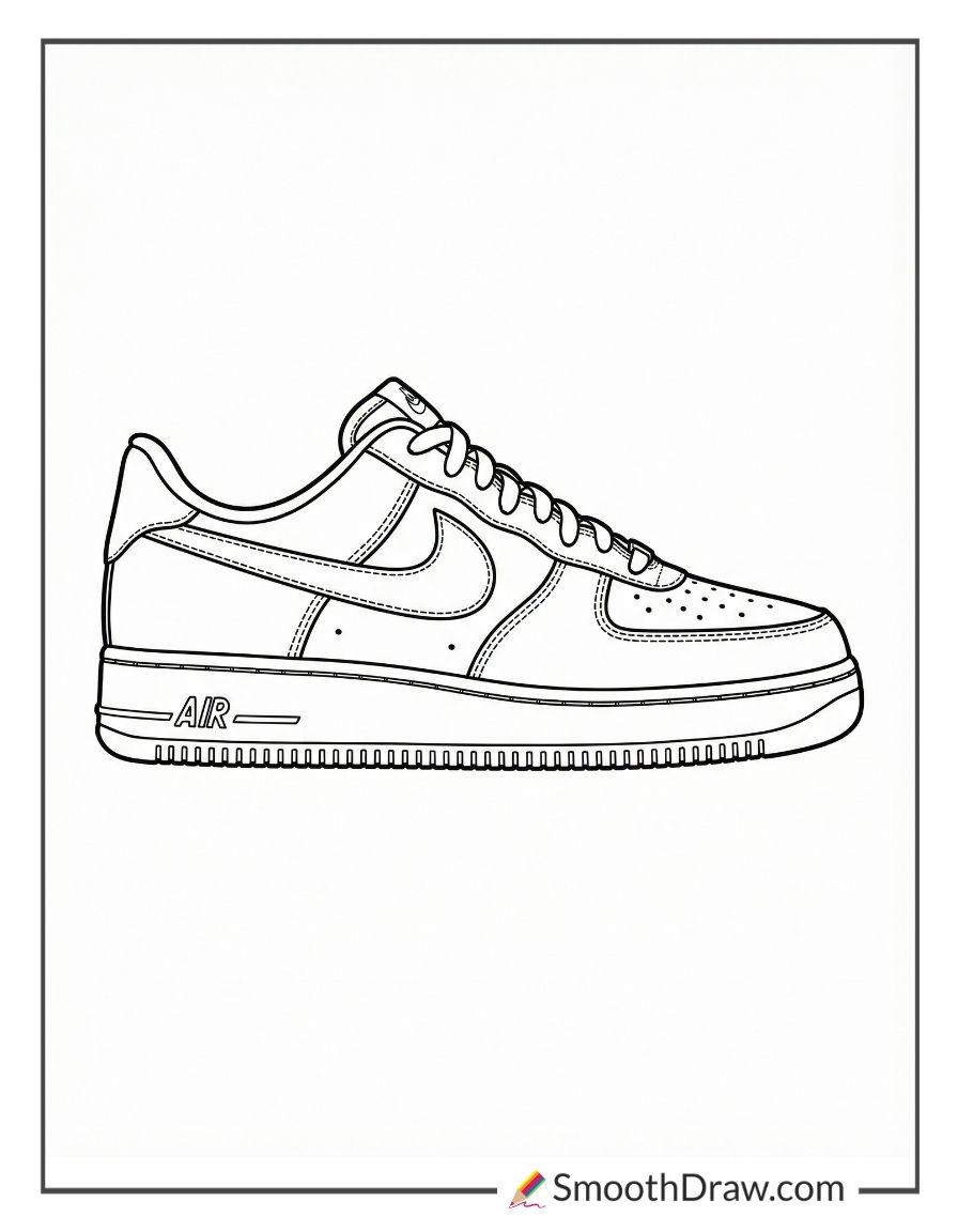 Nike Air Force 1 Coloring Page