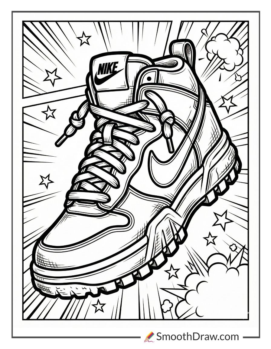 Nike High Top Coloring Page