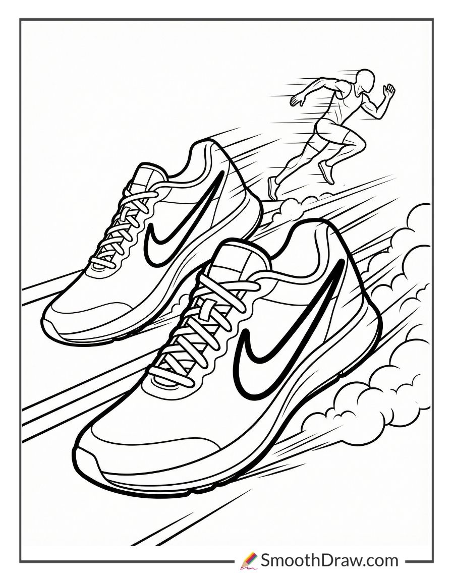 Nike Shoe Outline Coloring Page
