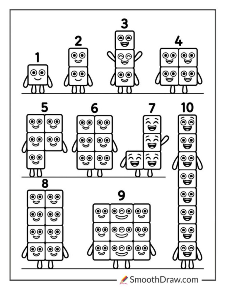 50 Numberblocks Coloring Pages (Free Printables)