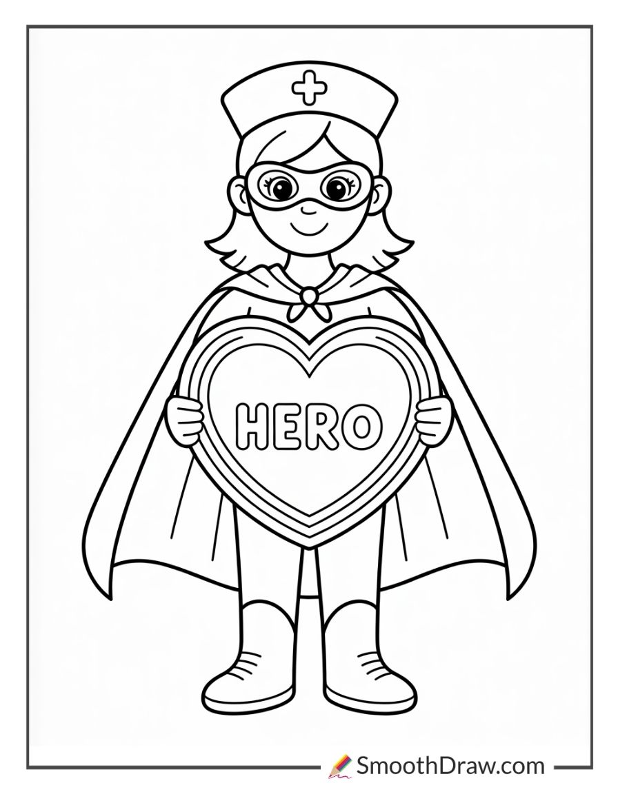Nurse Hero Coloring Page