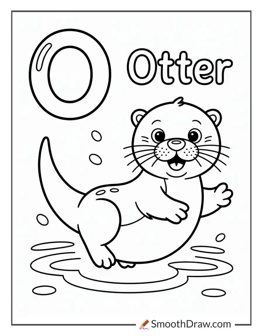 O Is For Otter Coloring Page