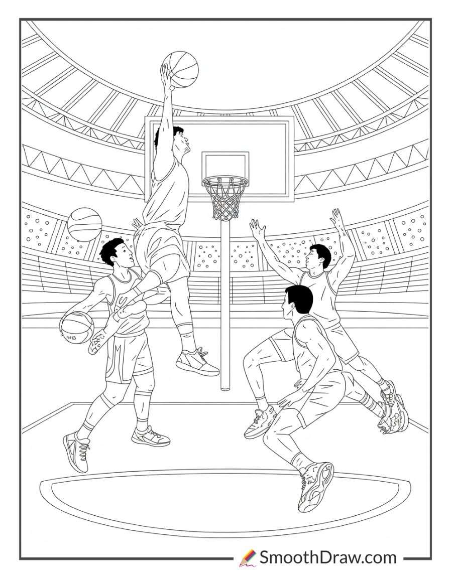 Olympic Basketball Coloring Pages