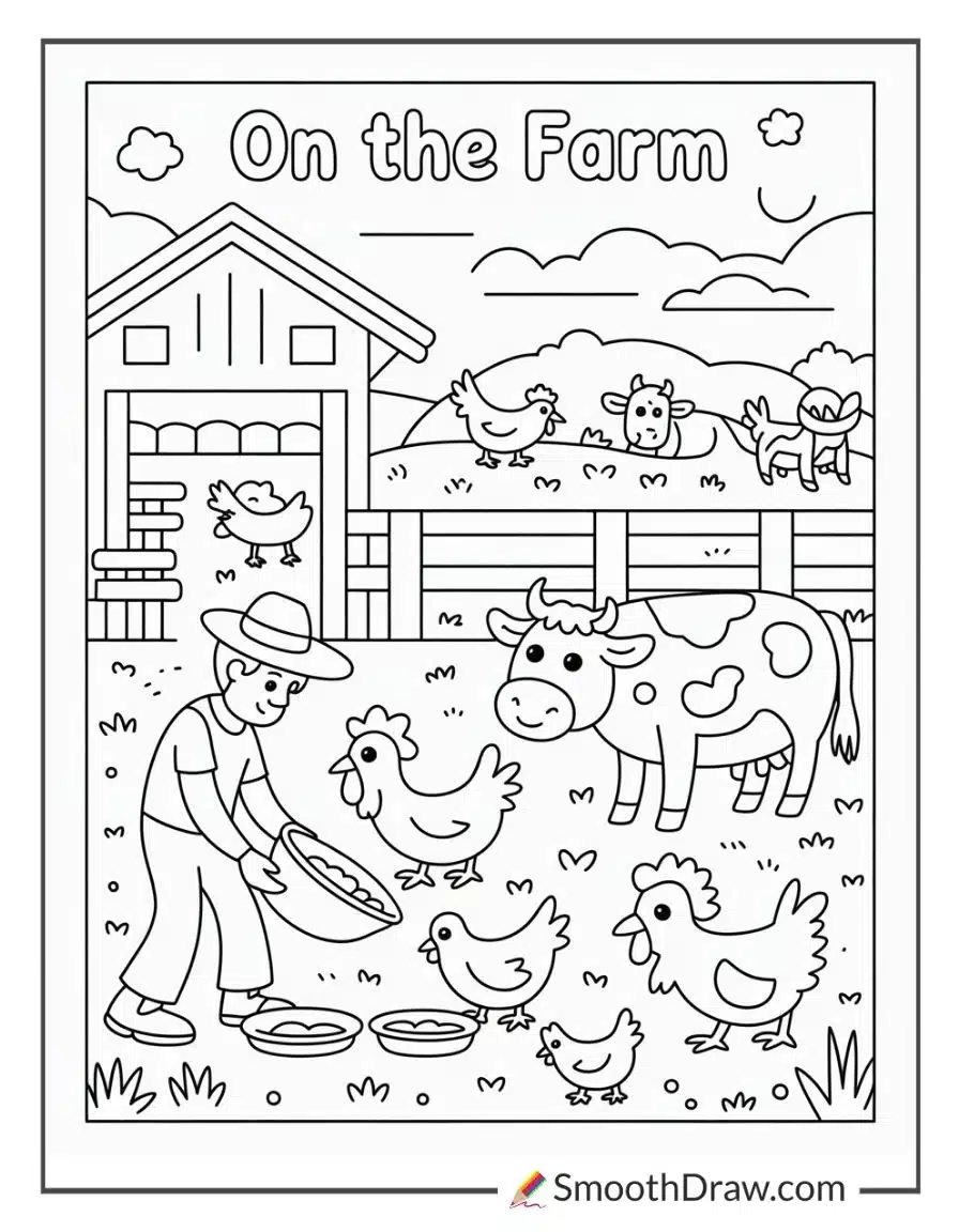 on the farm coloring pages