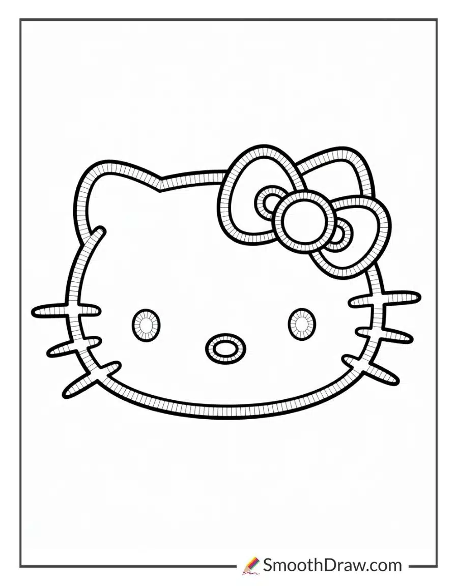 Outline Coloring For Hello Kitty