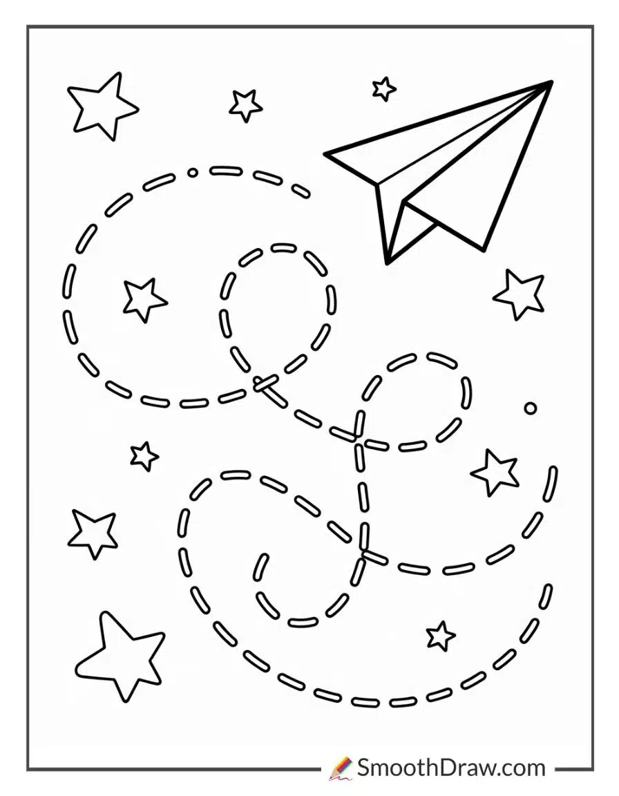 Paper Airplane Coloring Page