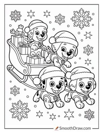 paw patrol christmas coloring pages
