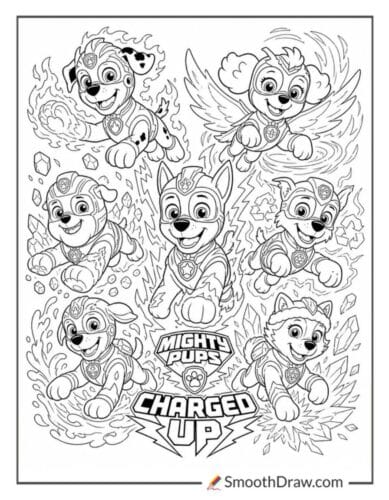 Paw Patrol Mighty Pups Charged Up Coloring Pages