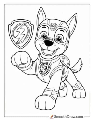 Paw Patrol Mighty Pups Chase Coloring Pages