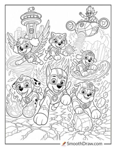 Paw Patrol Mighty Pups Movie Coloring Pages