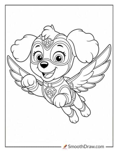 Paw Patrol Mighty Pups Skye Coloring Pages