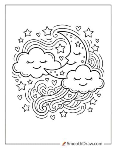 Peaceful Moon And Stars