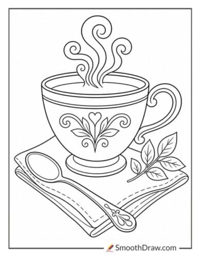 Peaceful Tea Cup With Steam