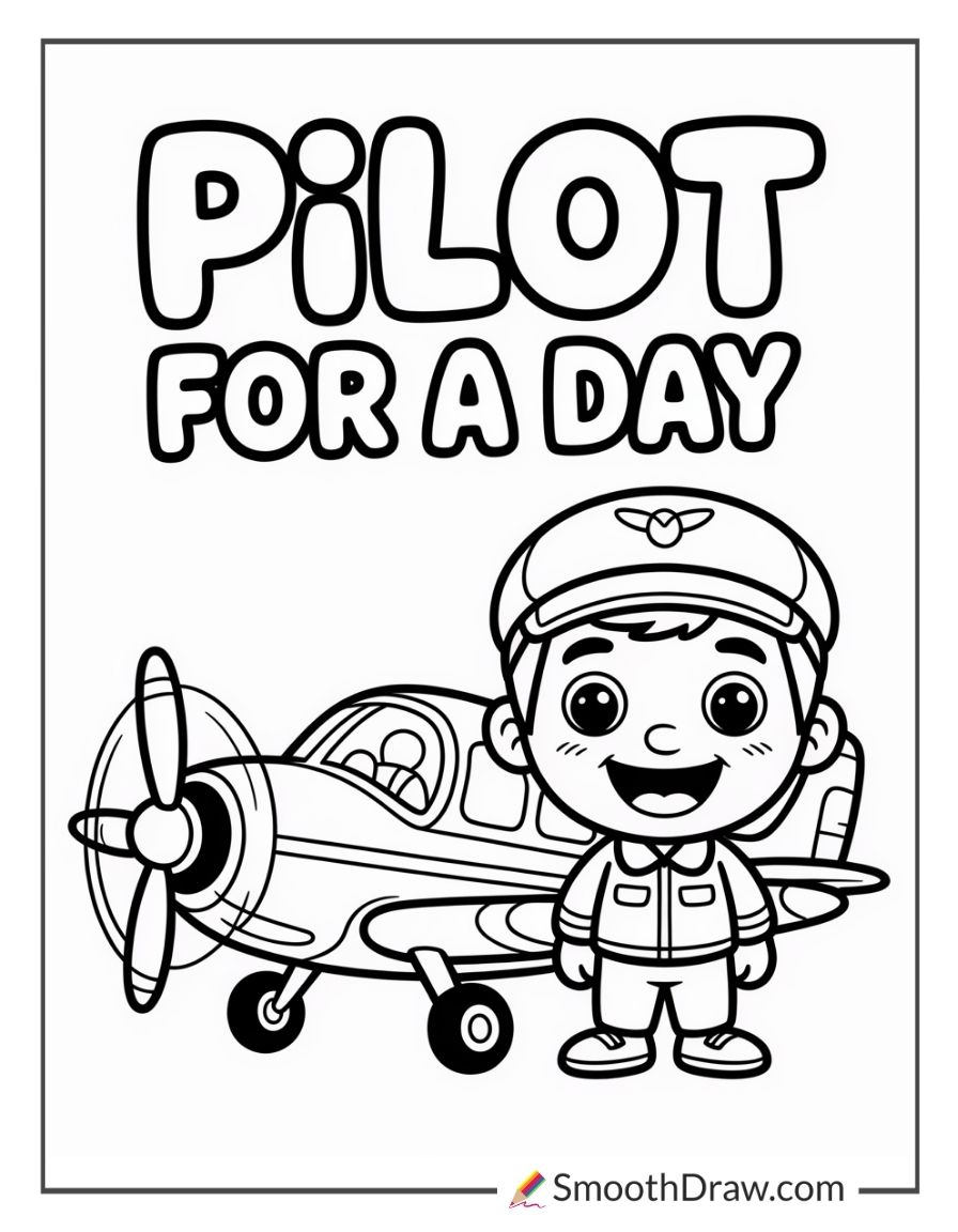 Pilot Coloring Pages For Kids