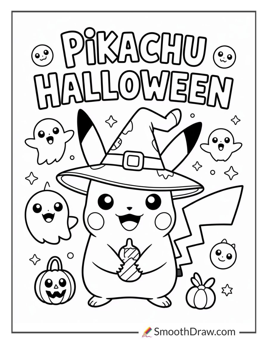 Pokemon Halloween Coloring Pages 1