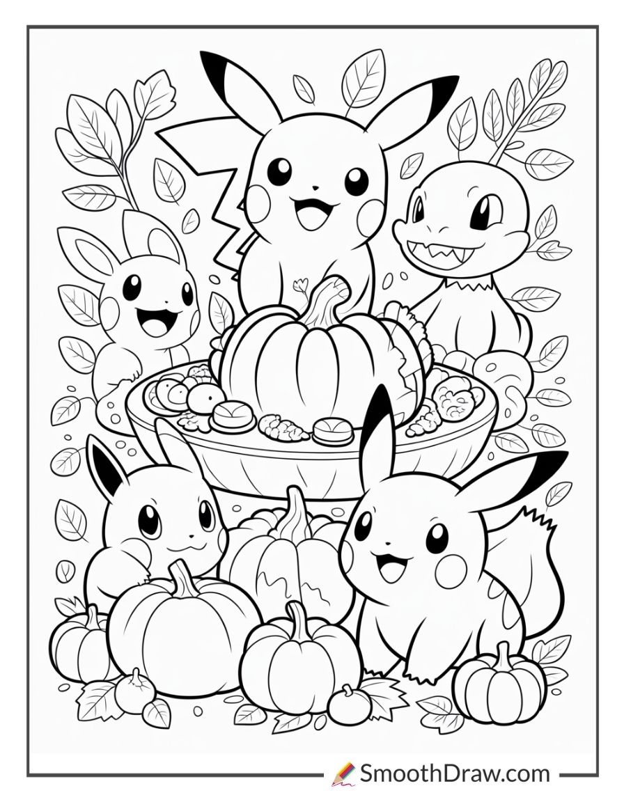 pokemon thanksgiving coloring pages