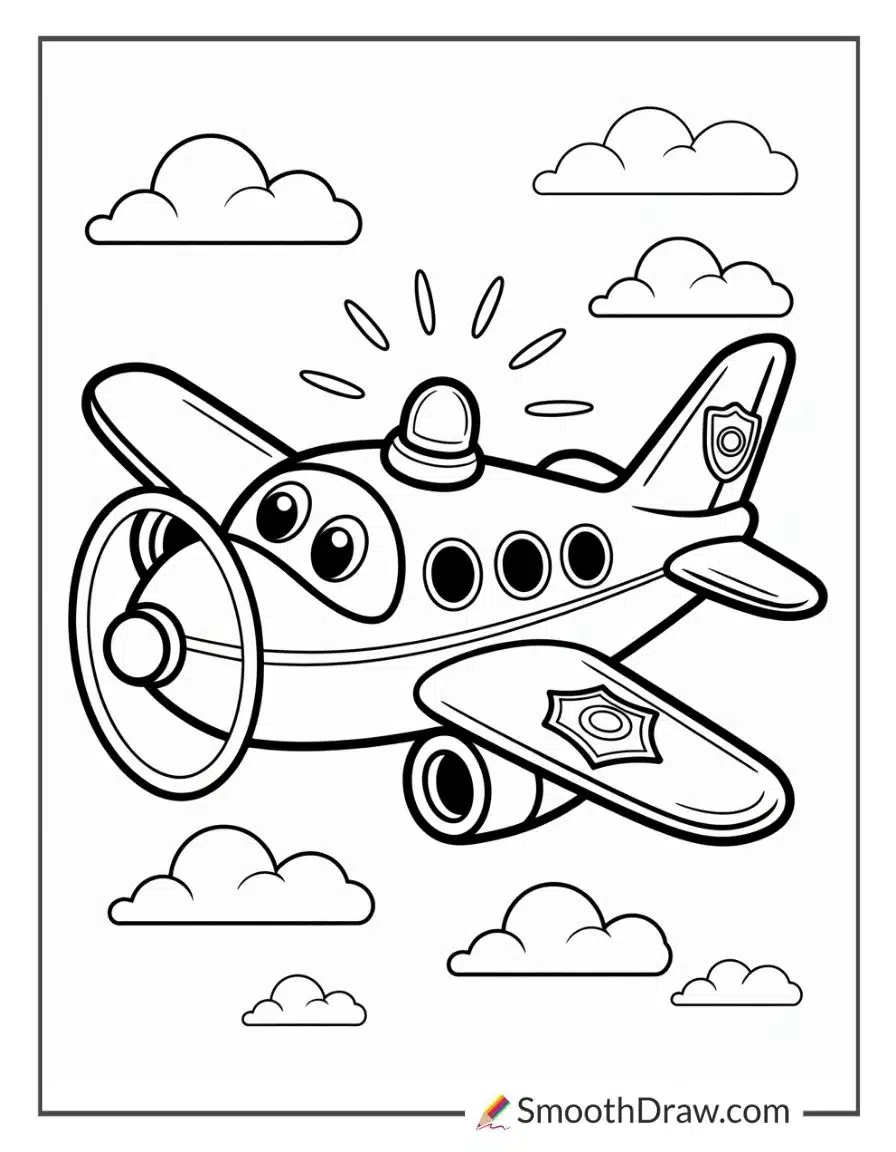 Police Airplane Coloring Pages