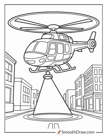 police helicopter coloring sheet
