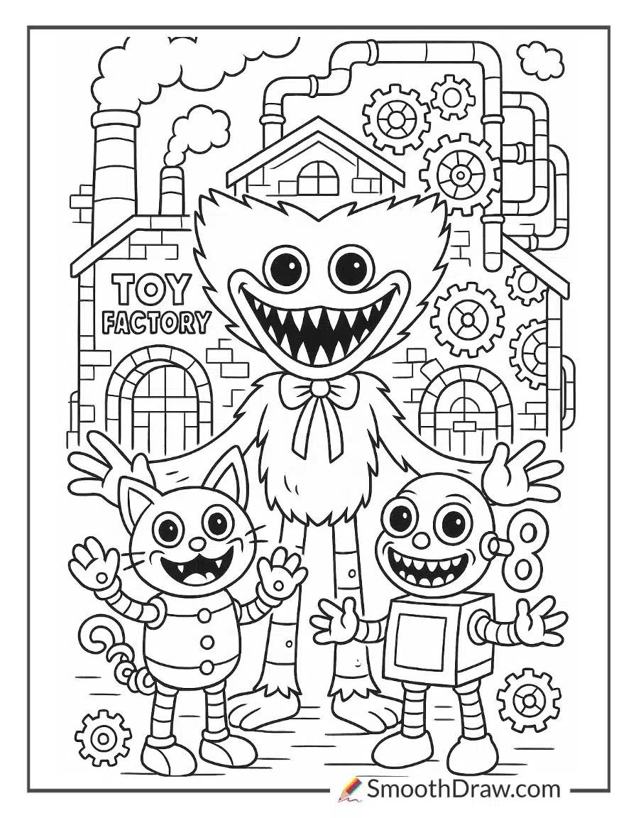 Poppy Playtime Smiling Critters Coloring Pages