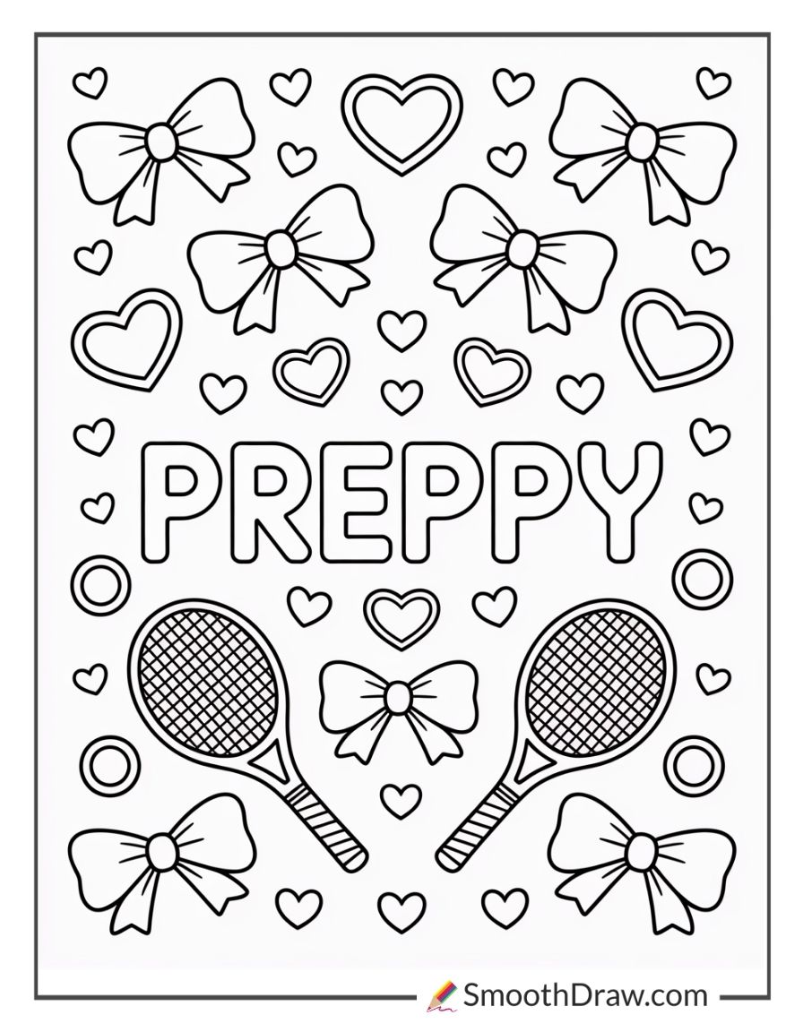 Preppy Coloring Pages For Teens