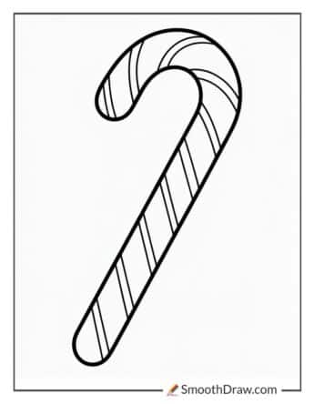 Preschool Candy Cane Coloring Page