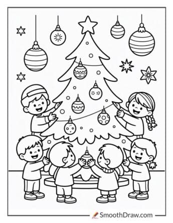Preschool Christmas Tree Coloring Pages