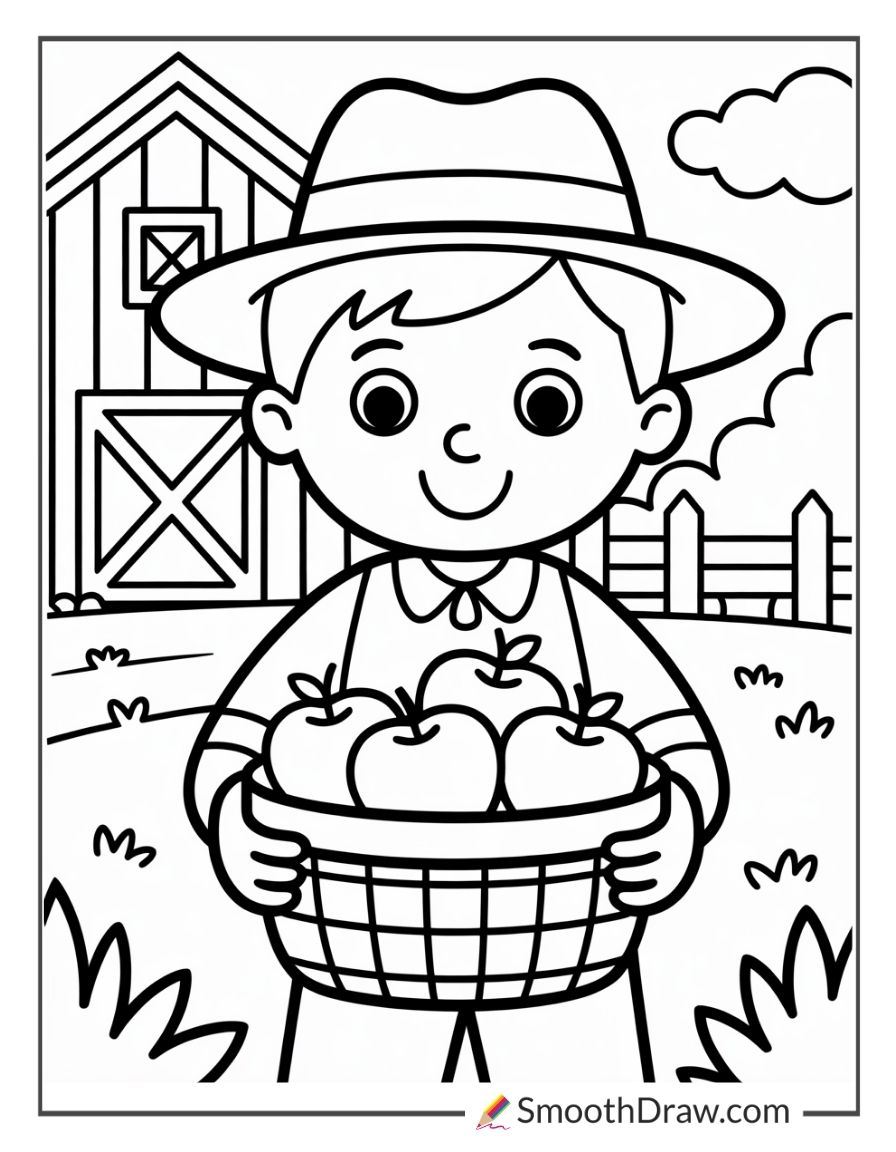 Preschool Farmer Coloring Pages