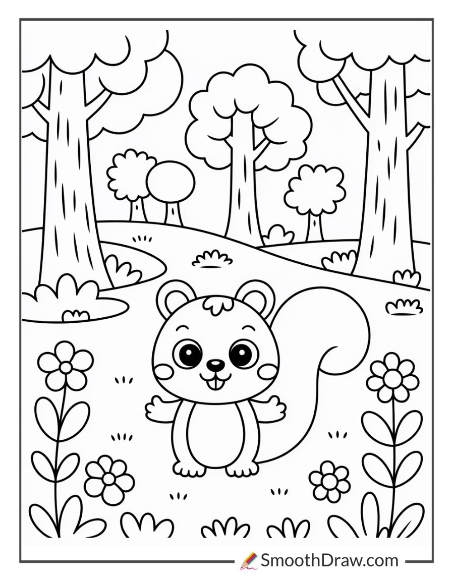 Preschool Forest Coloring Pages
