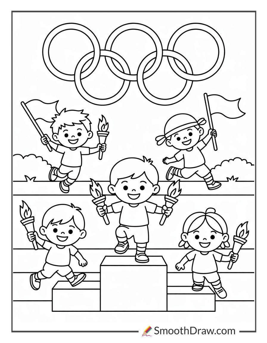 Preschool Olympic Coloring Pages
