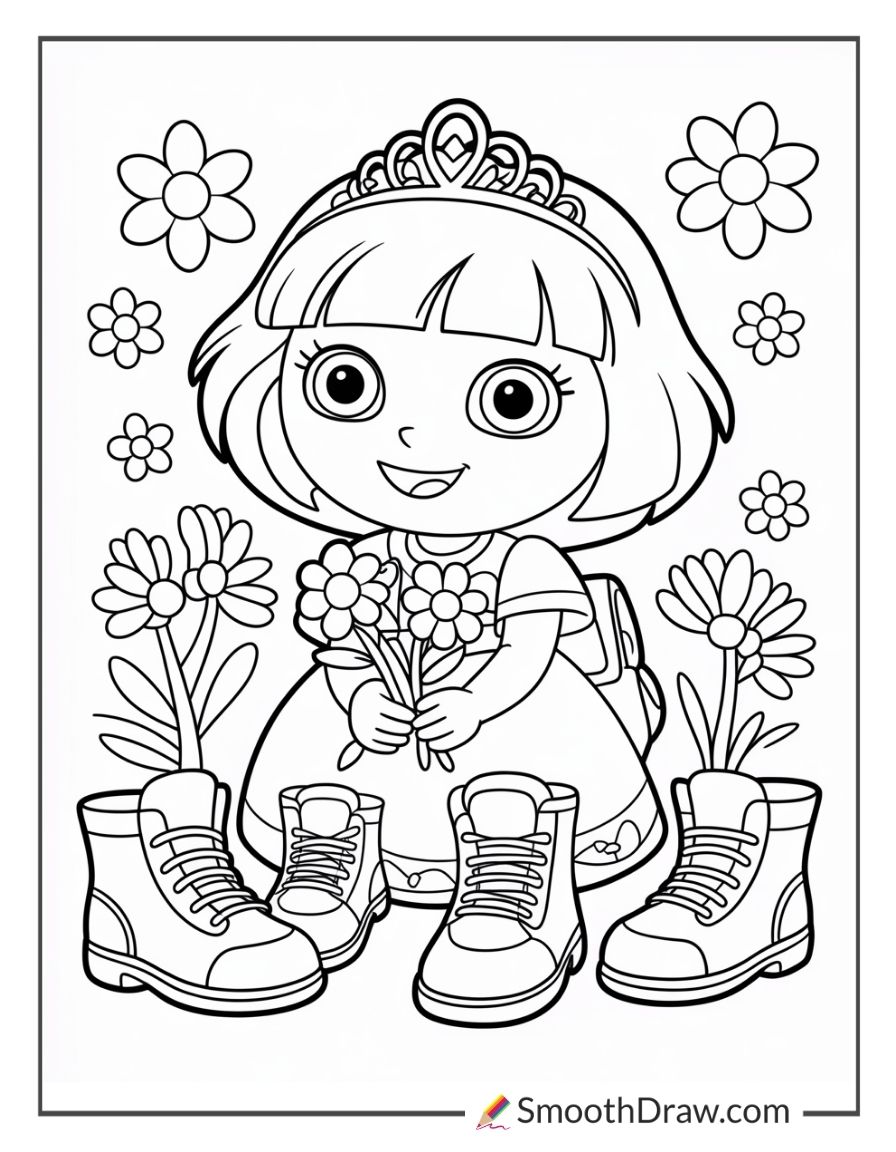 Princess Dora Coloring Pages