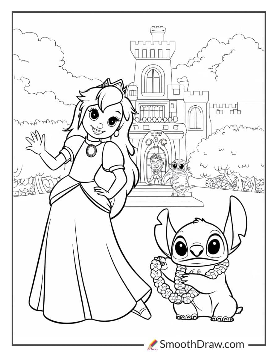 princess peach and stitch