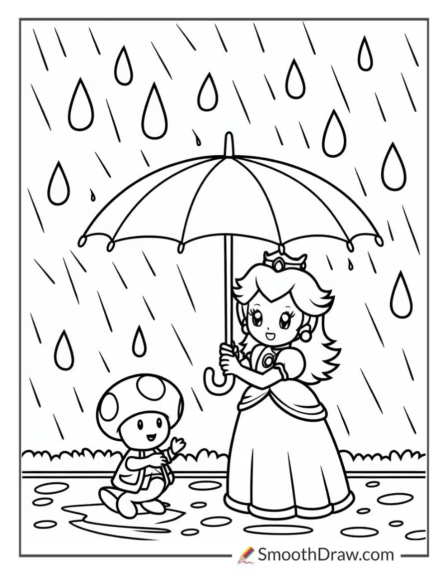 princess peach and toad coloring sheet