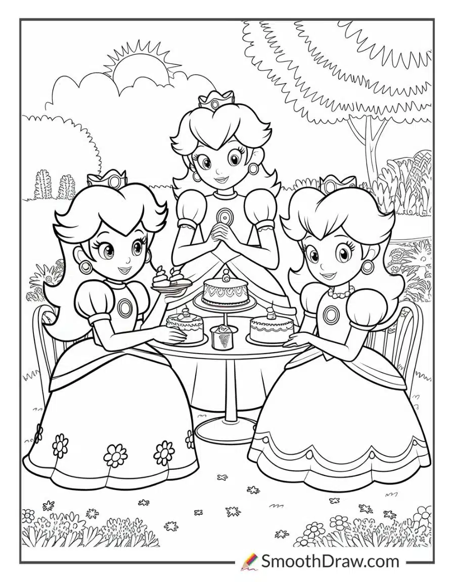 princess peach daisy and rosalina coloring pages