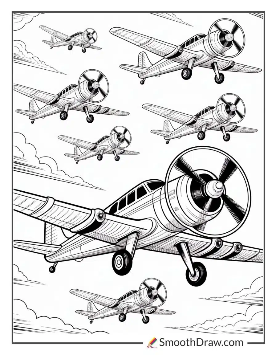 Propeller Plane Coloring Pages