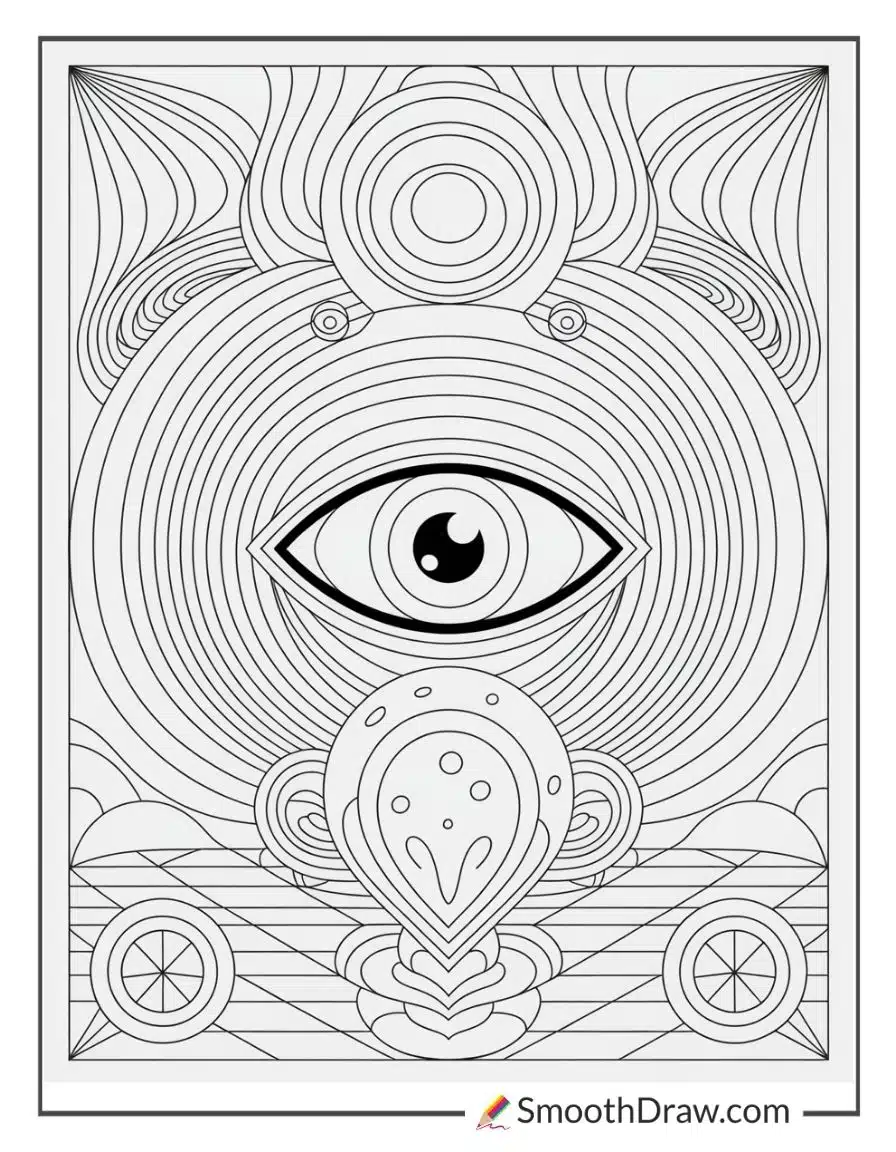 Psychedelic Trippy Coloring Pages