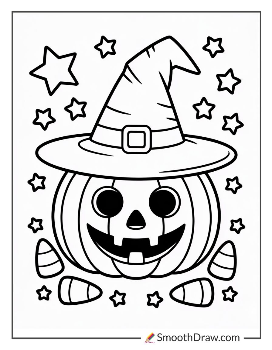 Pumpkin With Witch Hat 1