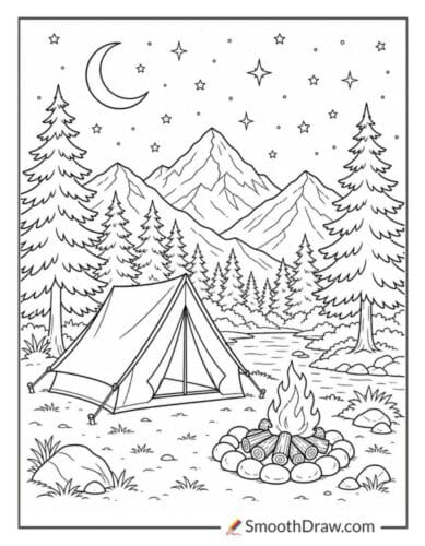 Quiet Campsite Under Stars
