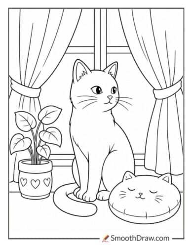 Quiet Cat By Window