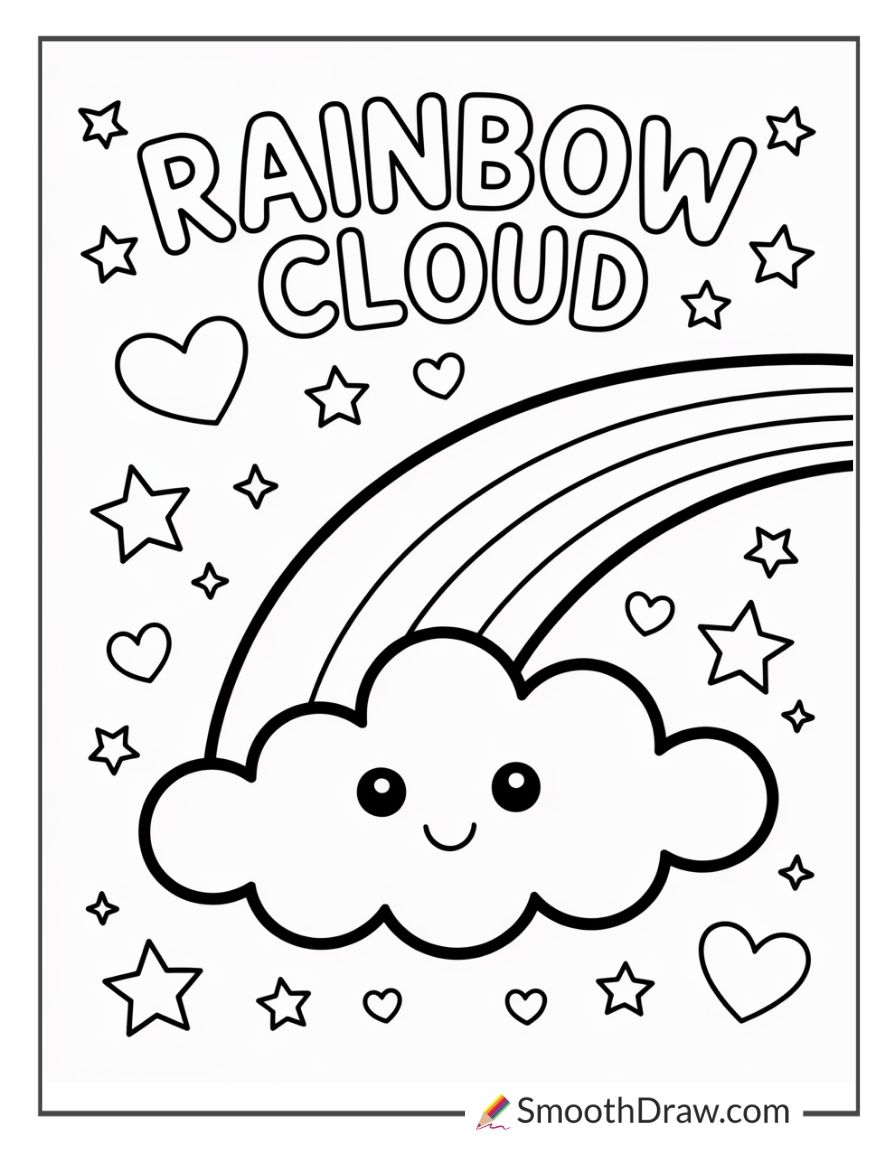 Rainbow Cloud Coloring Page