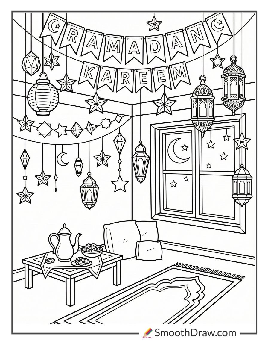 Ramadan Decoration Coloring Pages