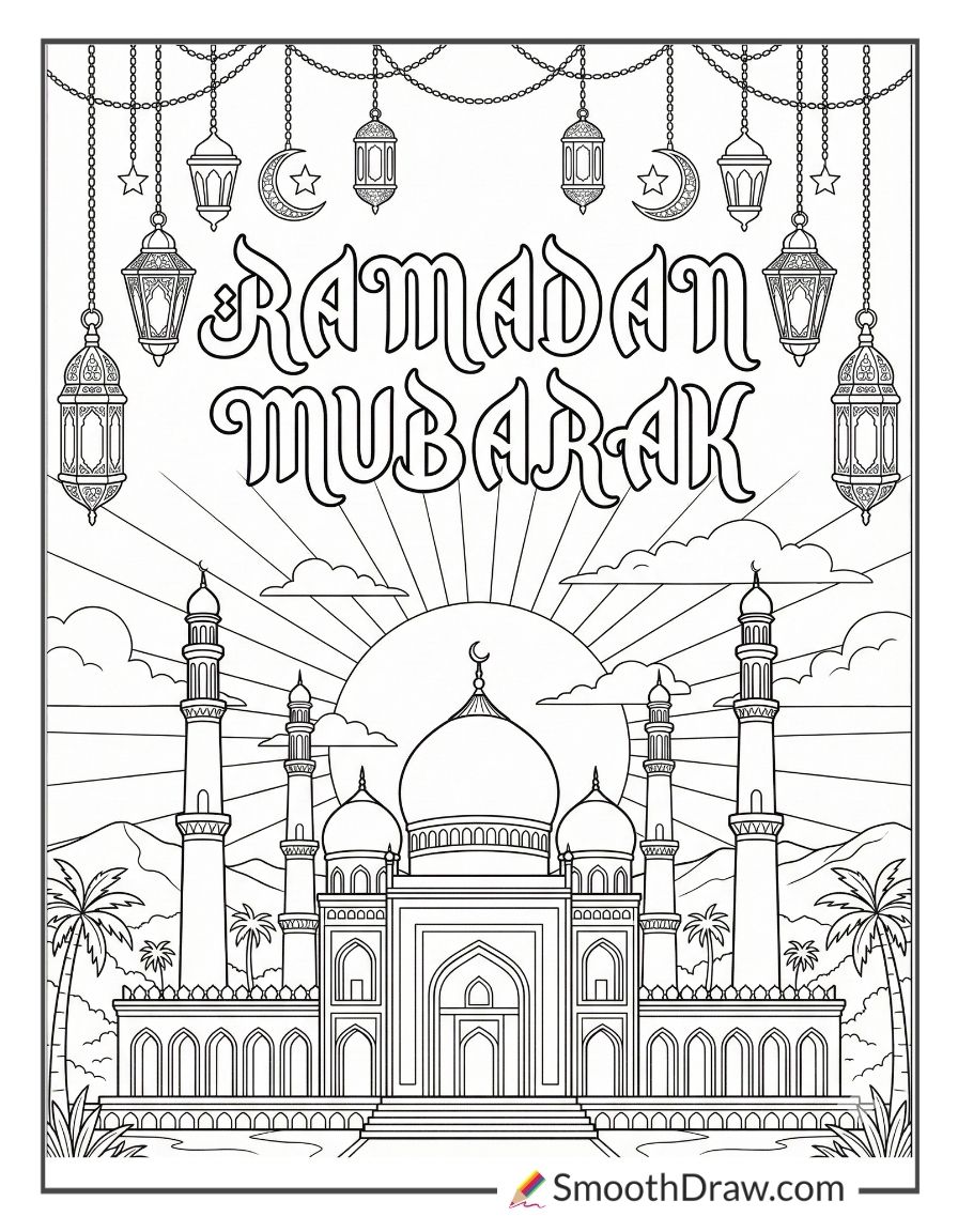 Ramadan Mubarak Coloring Pages