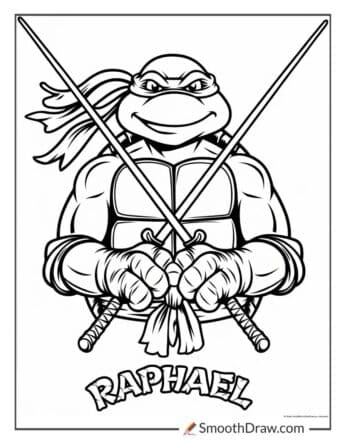 raphael ninja turtle coloring page