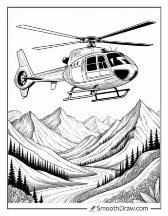 realistic helicopter coloring pages