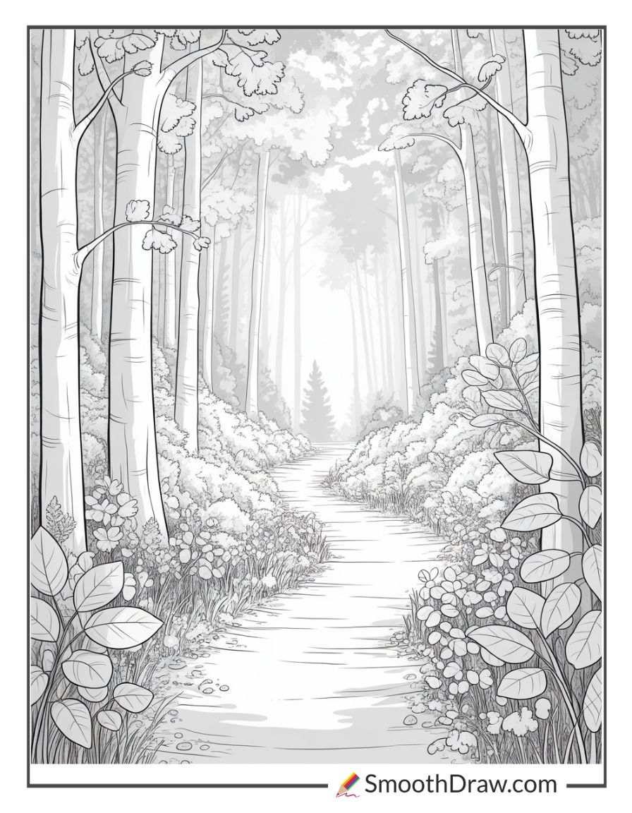 realistic landscape coloring pages