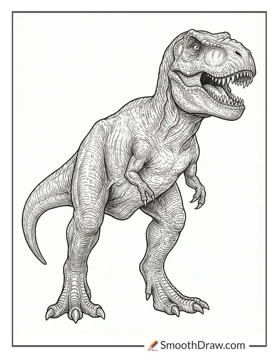 Realistic T Rex Coloring Page