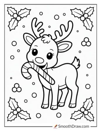 Reindeer Eating A Candy Cane