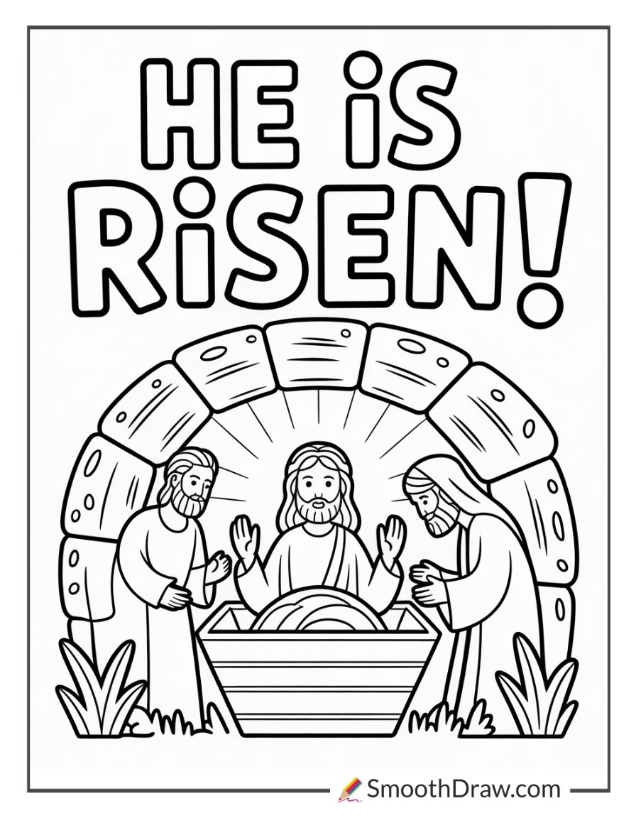 Religious Sunday School Easter Coloring Pages