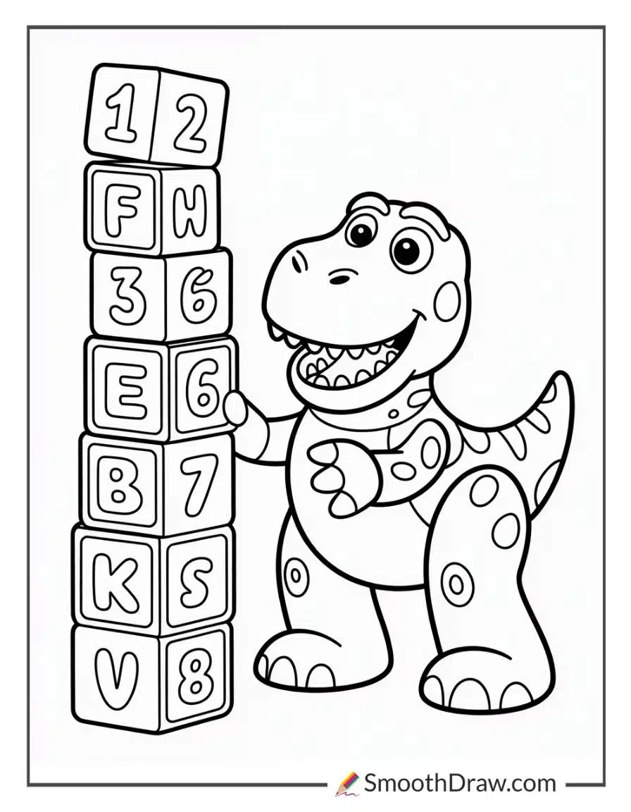 rex toy story coloring page